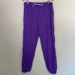 Vintage Neon Purple Elastic Waist Lined Track Pants Size Medium